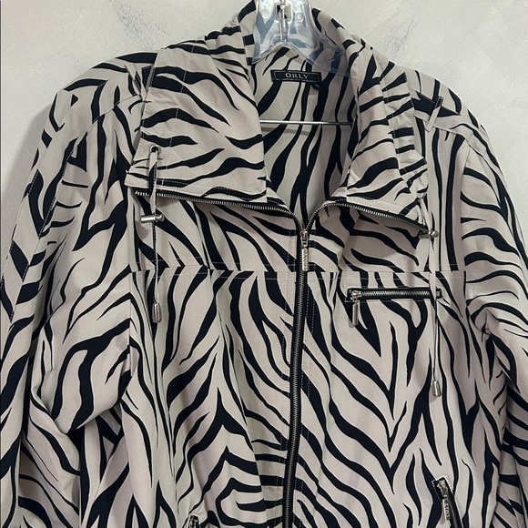 Vintage Zebra windbreaker bomber jacket size medium 80s 90s Y2K - Picture 2 of 6
